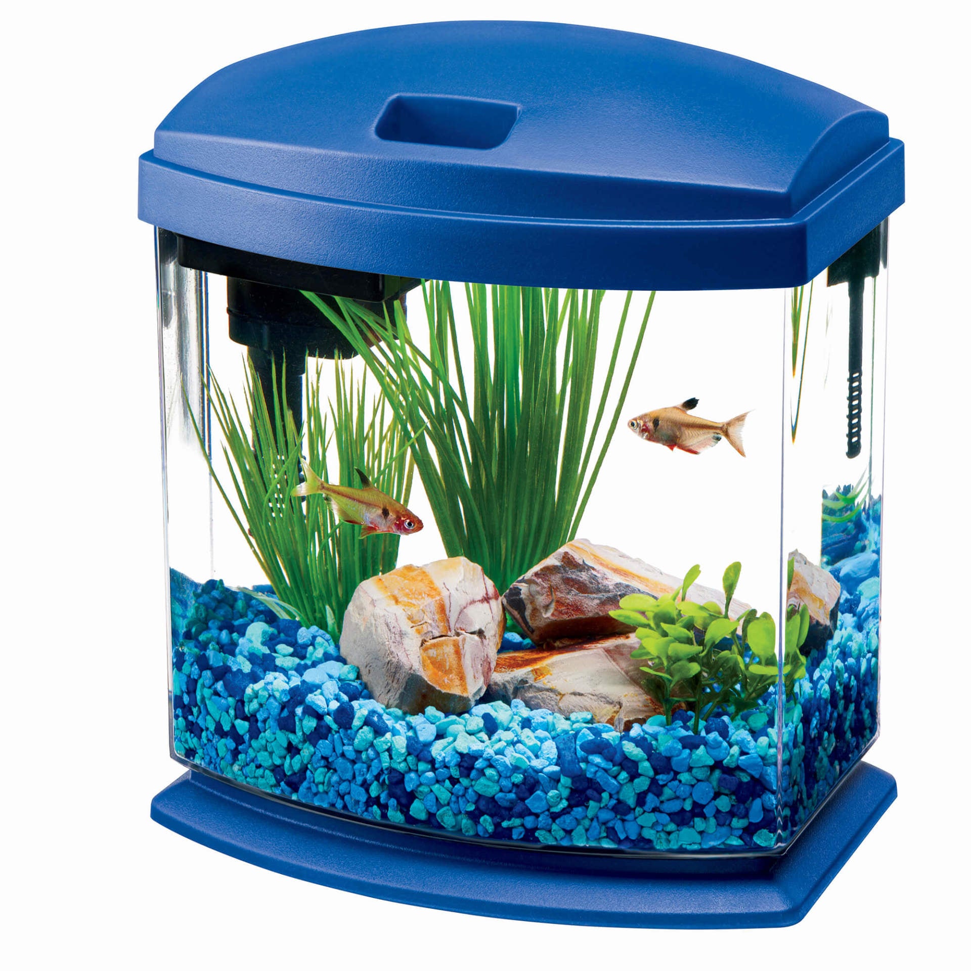 Aqueon MiniBow LED Aquarium Kit 1 Gallon Blue 8.5″ x 6.25″ x 9.25″