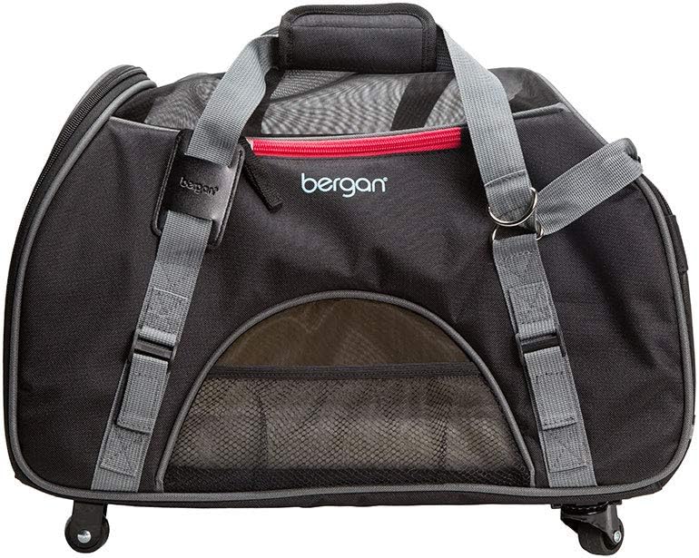 Bergan Wheeled Pet Comfort Carrier Large Black / Gray 19″ x 10″ x 13″