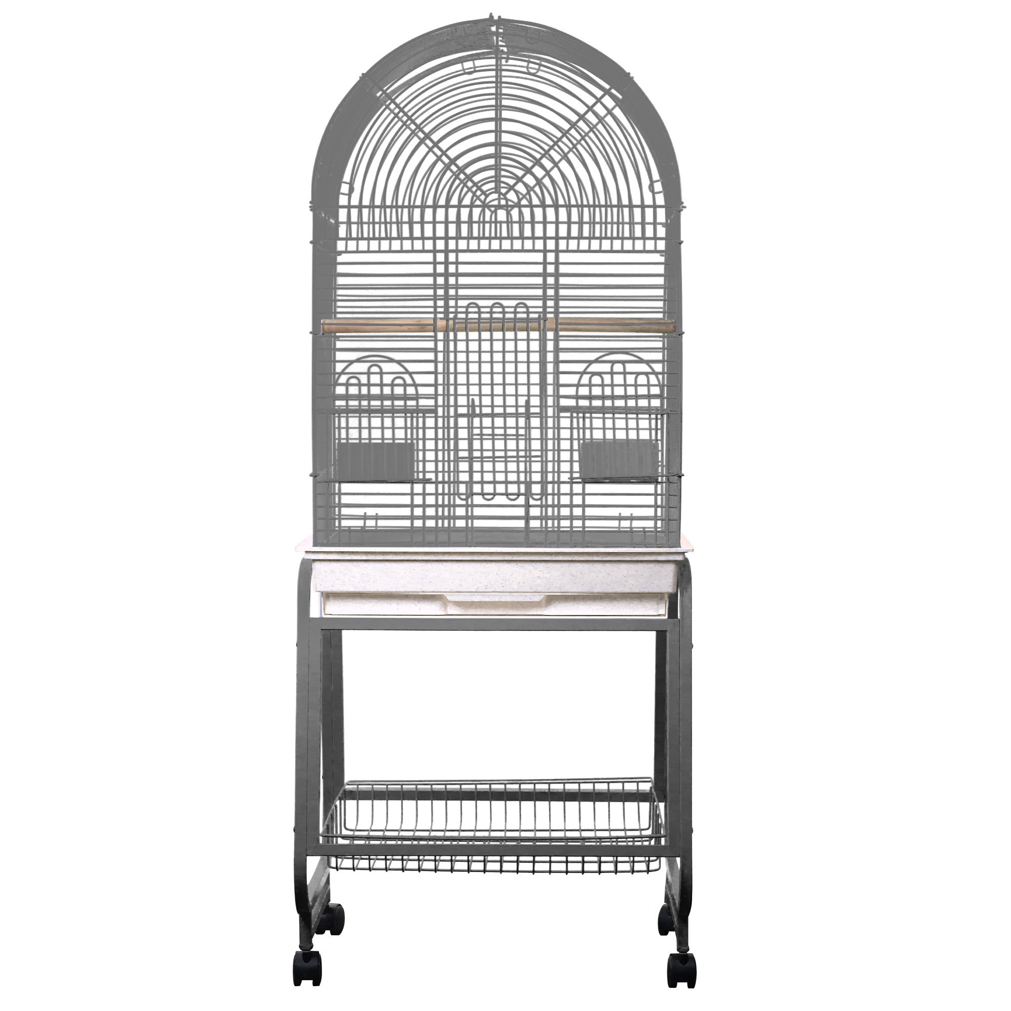 A&E Cage -22"x17"x58" Opening Dome Top, Plastic Base, and Removable Metal Stand