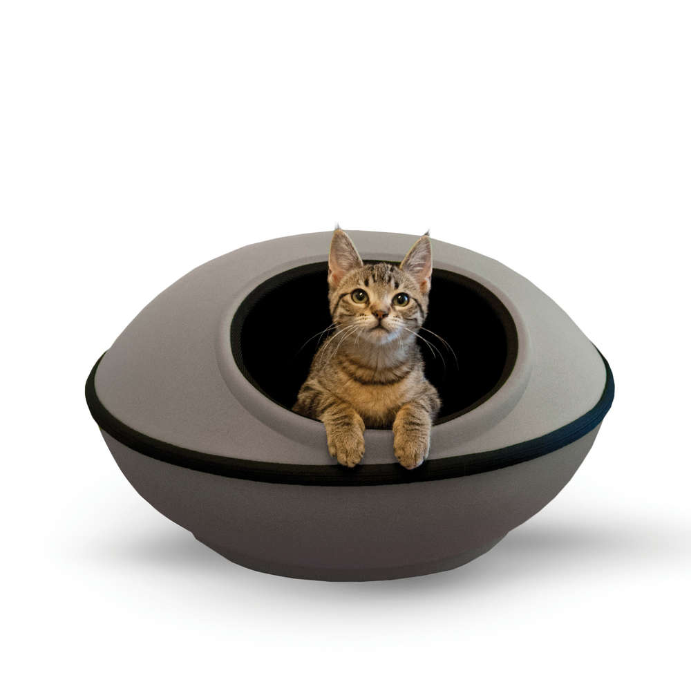 K&H Pet Products Mod Dream Pods Cat Bed Gray / Black 22″ x 22″ x 11.5