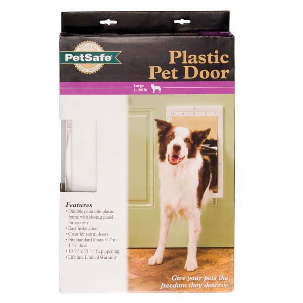 PetSafe Plastic Pet Door Premium Large White 12.5″ x 19.75″ 