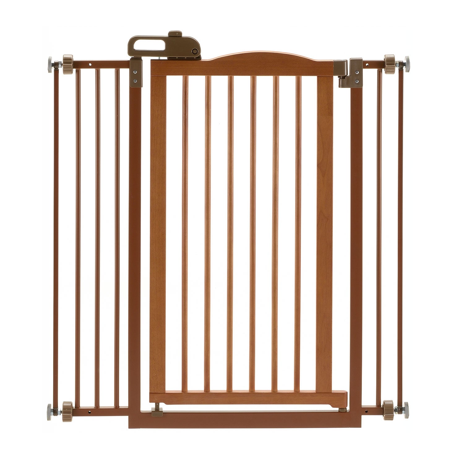 Richell Tall One-Touch Pressure Mounted Pet Gate II Autumn Matte 32.1″ – 36.4″ x 2″ x 38.4″ 